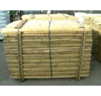 5 x 8ft (2.4m x 50mm) Round Pointed Tanilised Tree Posts / Stakes